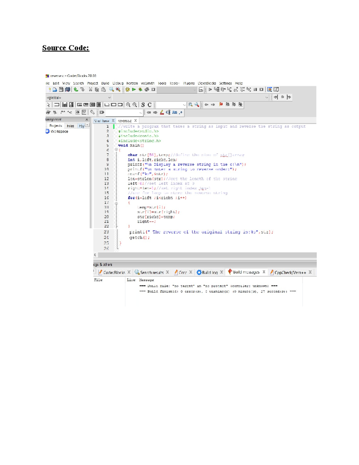 Implementation - a code has been implemented using c program ...