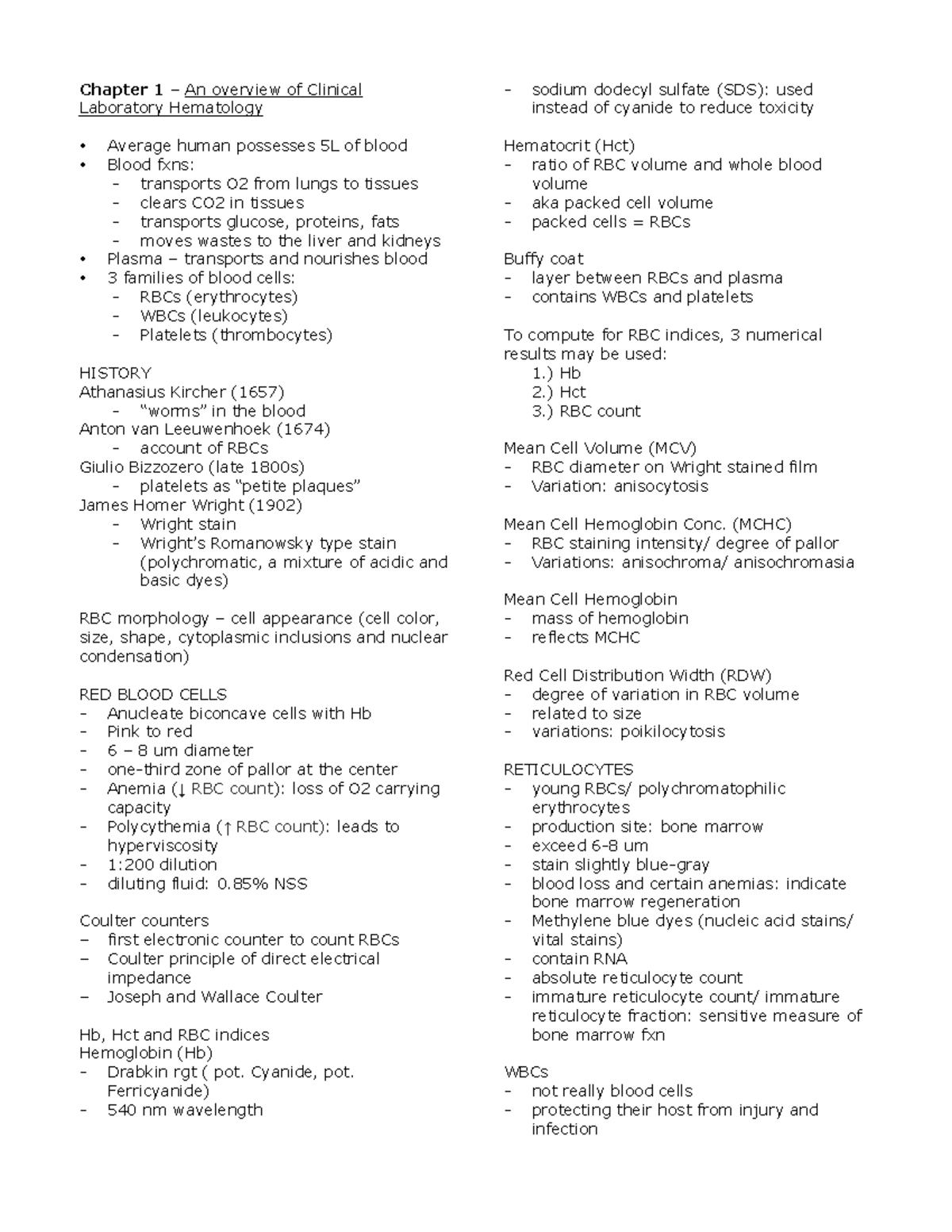 Chapter 1 – An overview of Clinical Laboratory Hematology - Chapter 1 ...