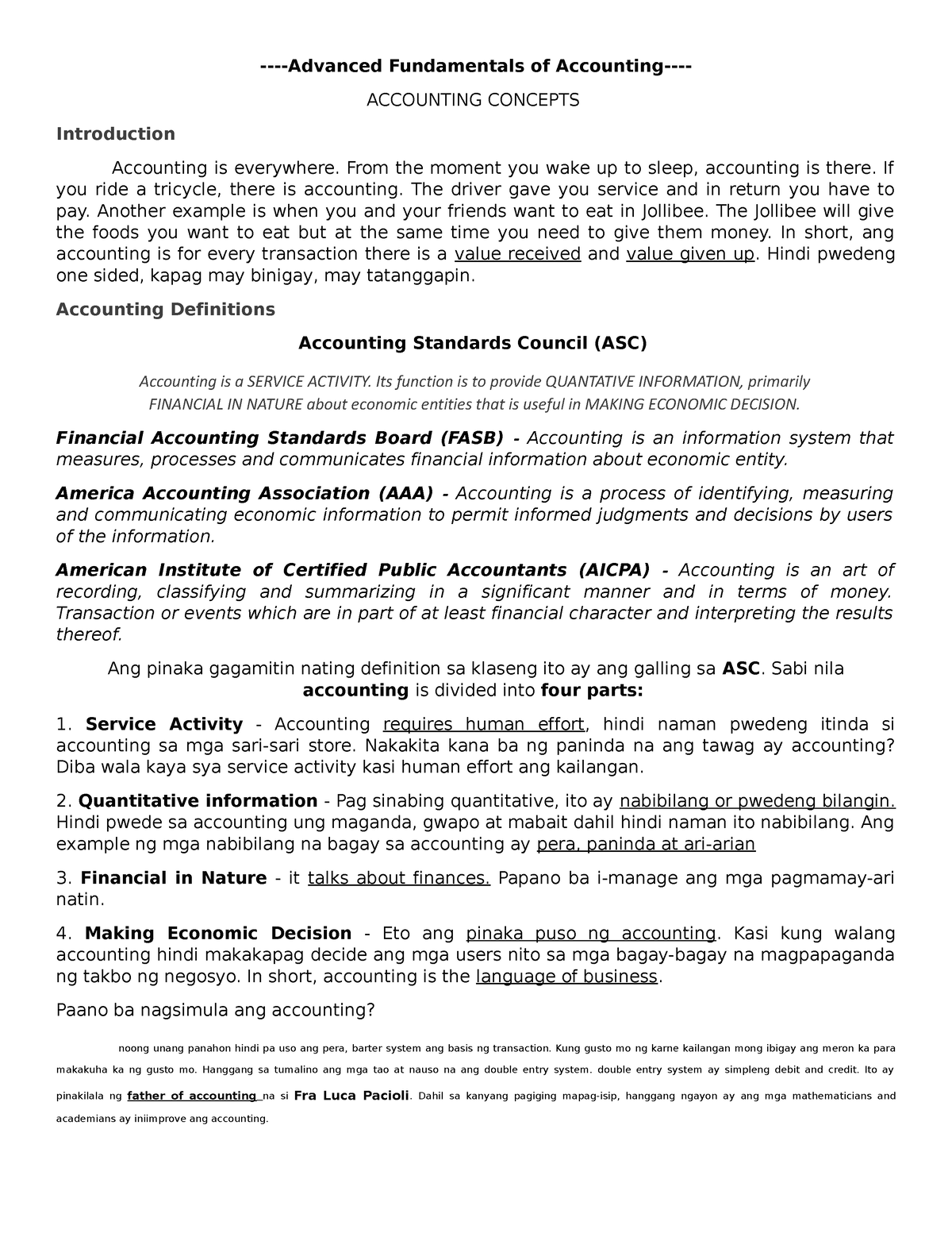 Advanced Fundamentals Of Accounting -advanced Fundamentals Of 