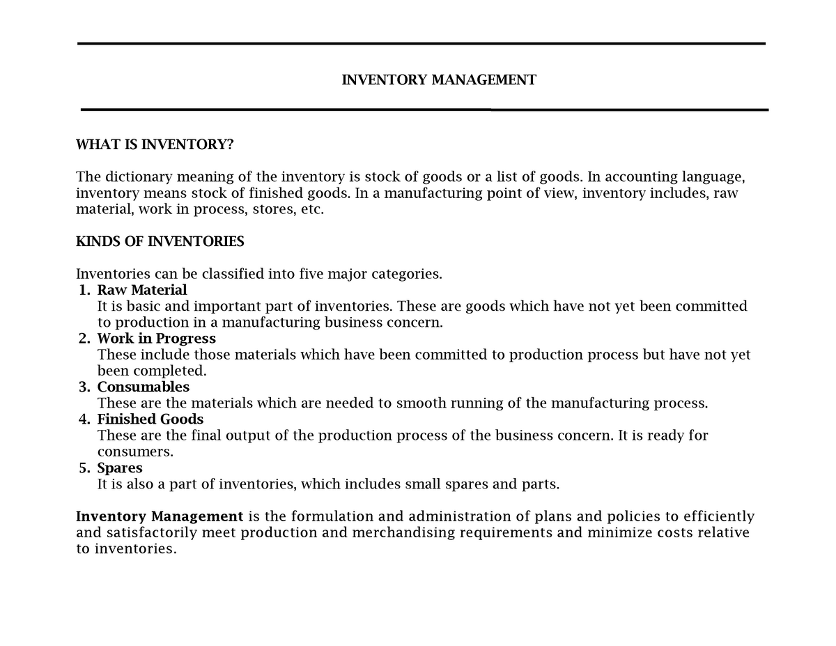 inventory management thesis topics