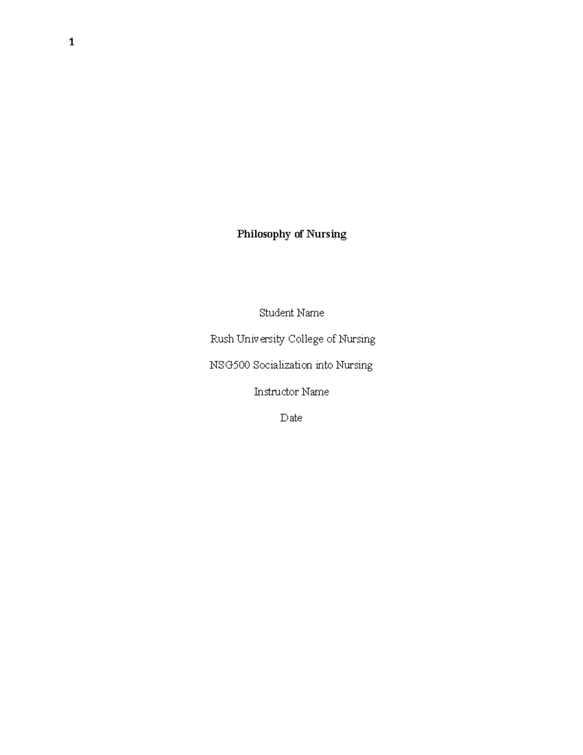 APA Template format- NSG 500- Philosophy of Nursing Paper Example 2023 ...