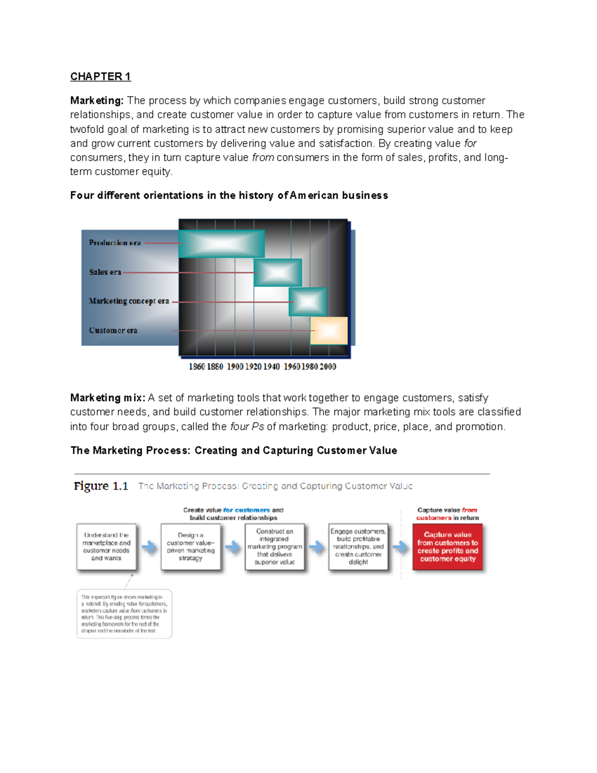 Chapters 1 - 2 - Lecture notes 1 - 2 - CHAPTER 1 Marketing: The process ...