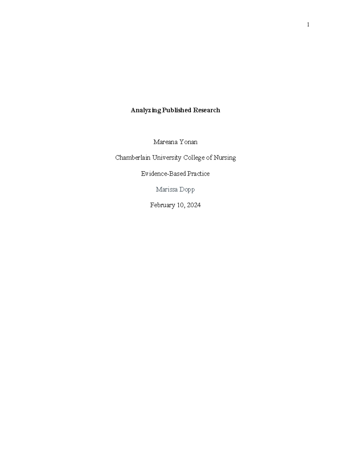 required uniform assignment analyzing published research