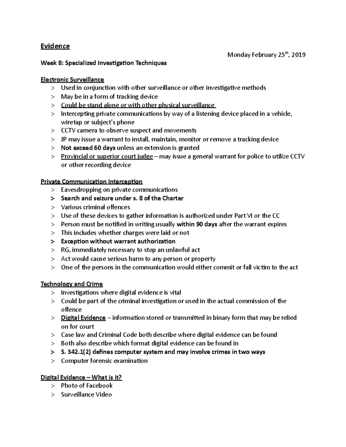Evidence Week 8 - Lecture notes 8 - Evidence Week 8: Specialized ...
