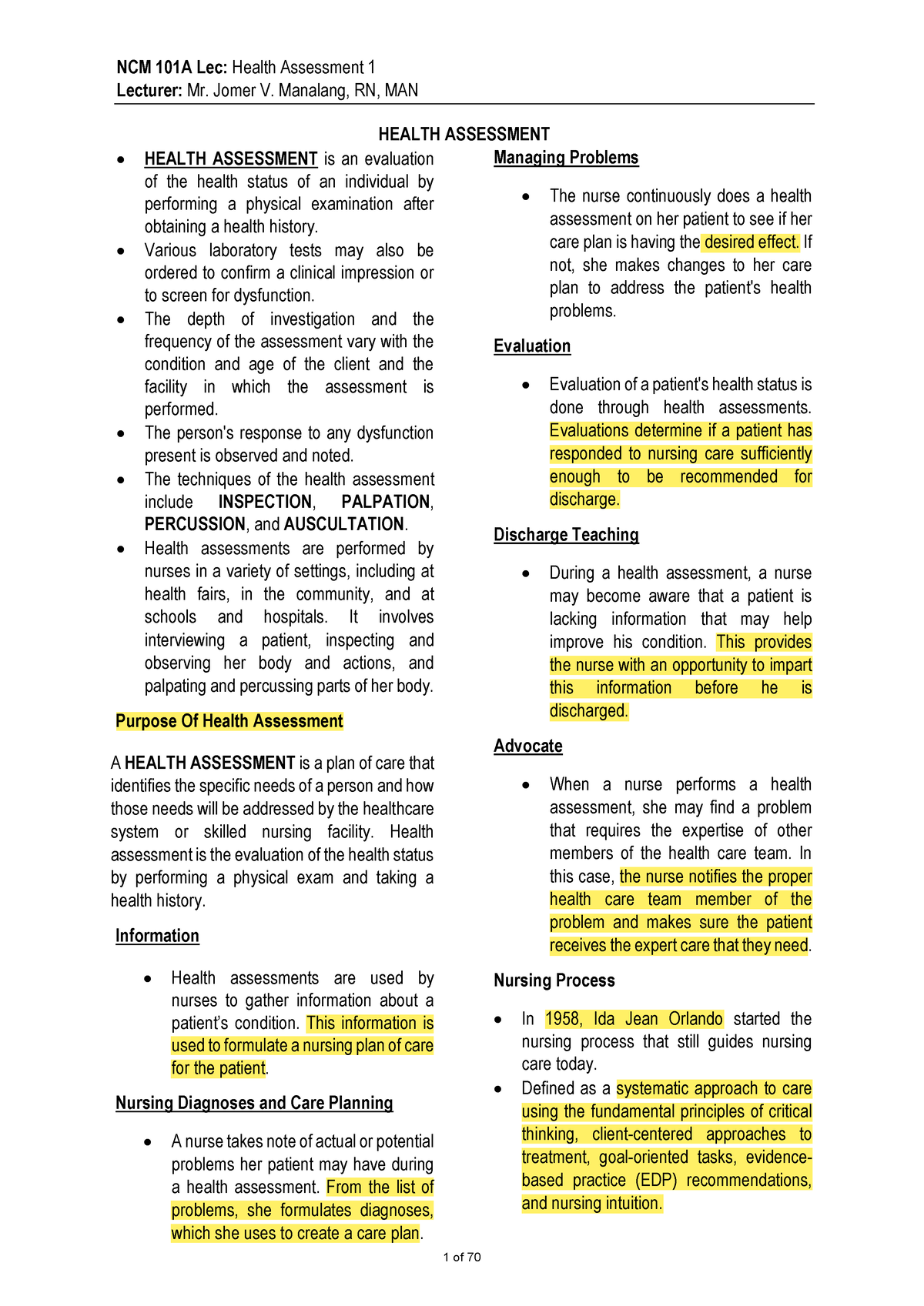 health-assessment-lecture-complete-ncm-101a-lec-health-assessment-1