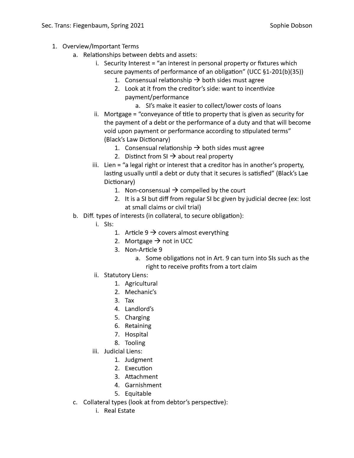 Sec. Trans Slide Outline - Overview/Important Terms a. Relationships ...