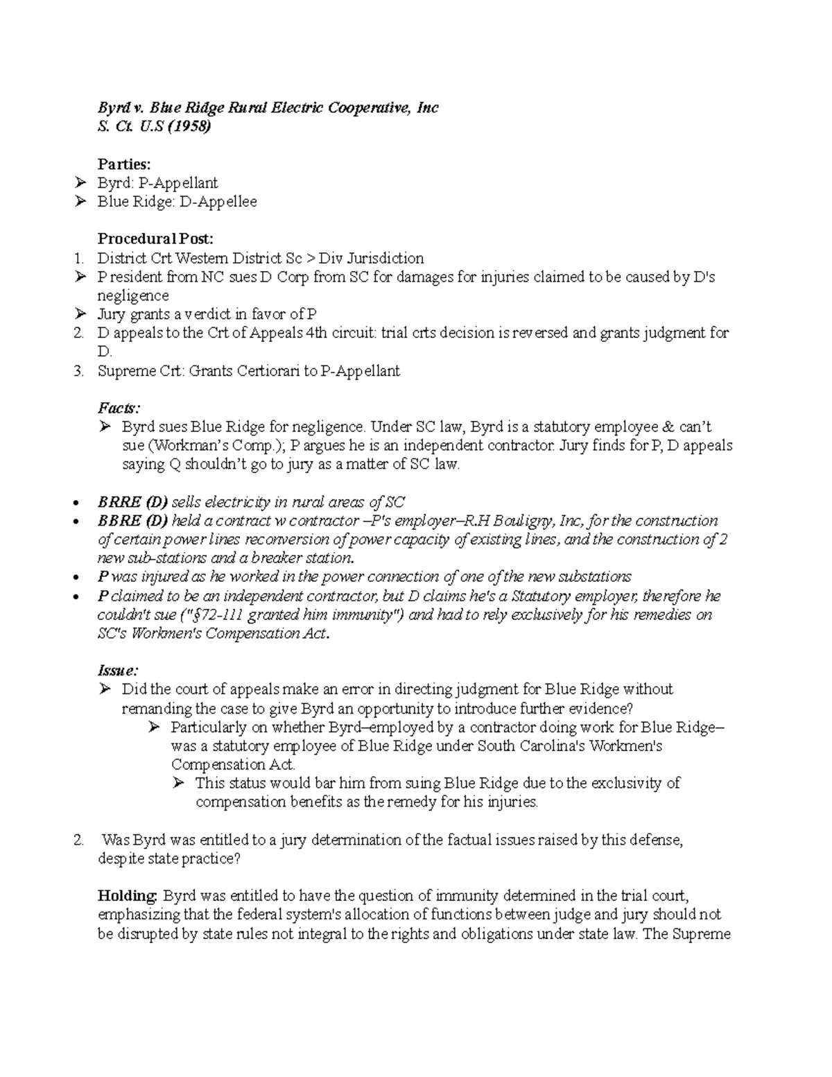 Byrd v. Blue Ridge - Byrd v. Blue Ridge Rural Electric Cooperative, Inc ...