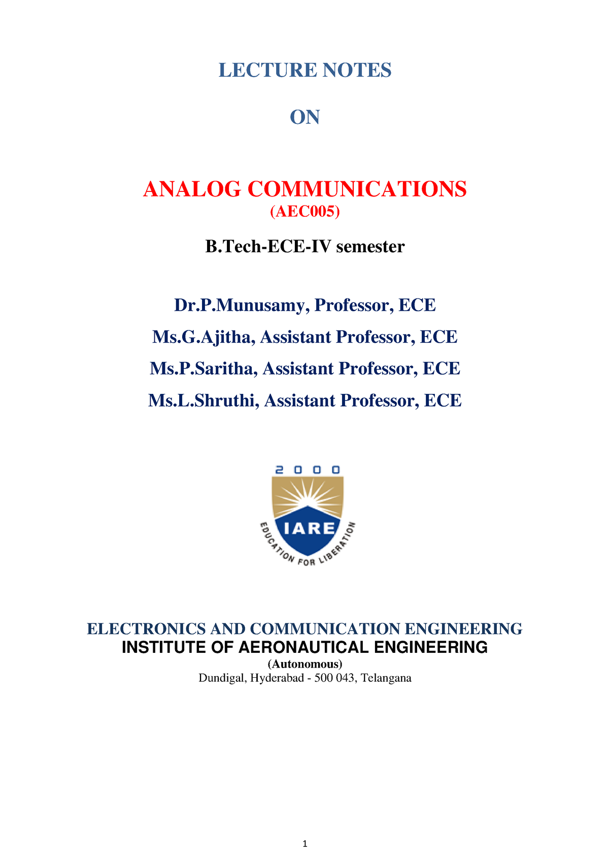 research paper on analog communication