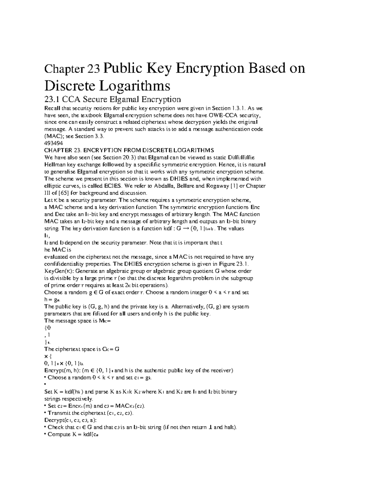 Chapter 23 Public Key Encryption Based on Discrete Logarithms - 3. As ...