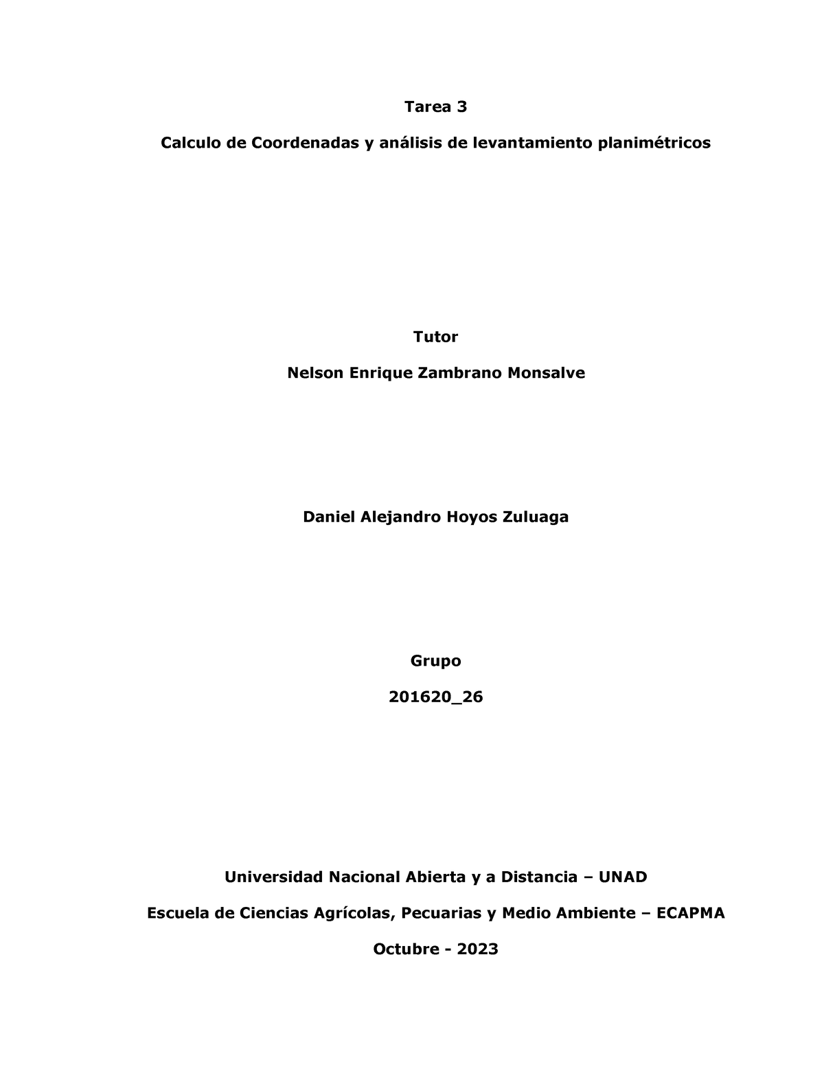 Tarea 3 Topografiapdf Tarea 3 Calculo De Coordenadas Y Análisis De Levantamiento 4533