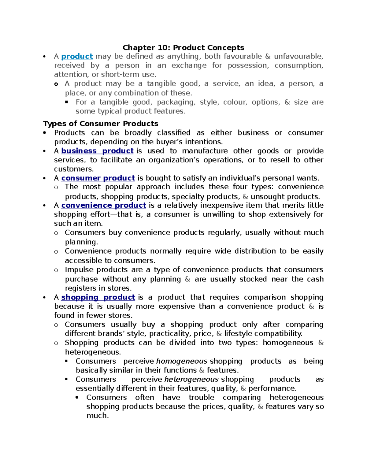 1120 Chapter 10 - Lecture notes 10 - MARK 1120 - Douglascollege - Studocu