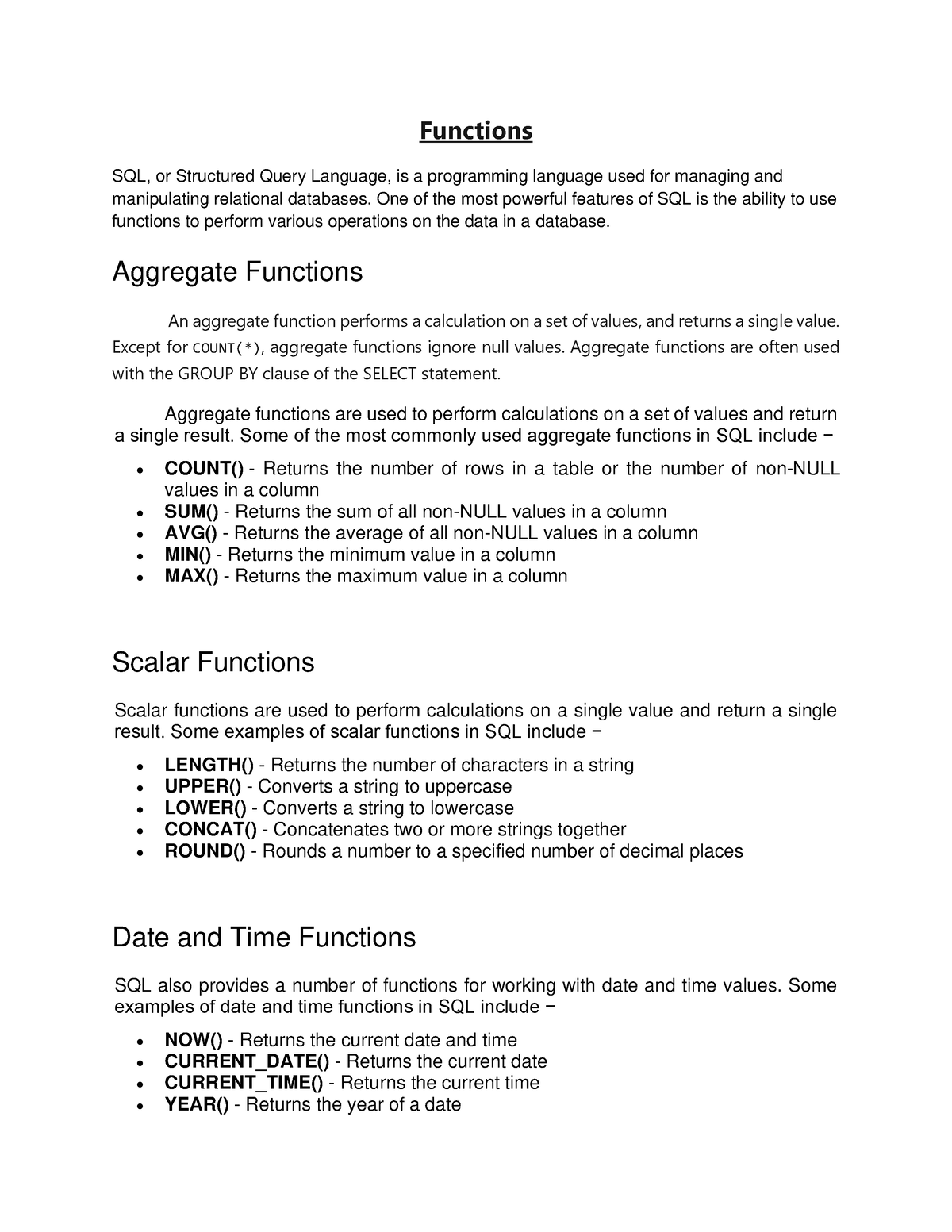 functions-in-sql-dbms-functions-sql-or-structured-query-language