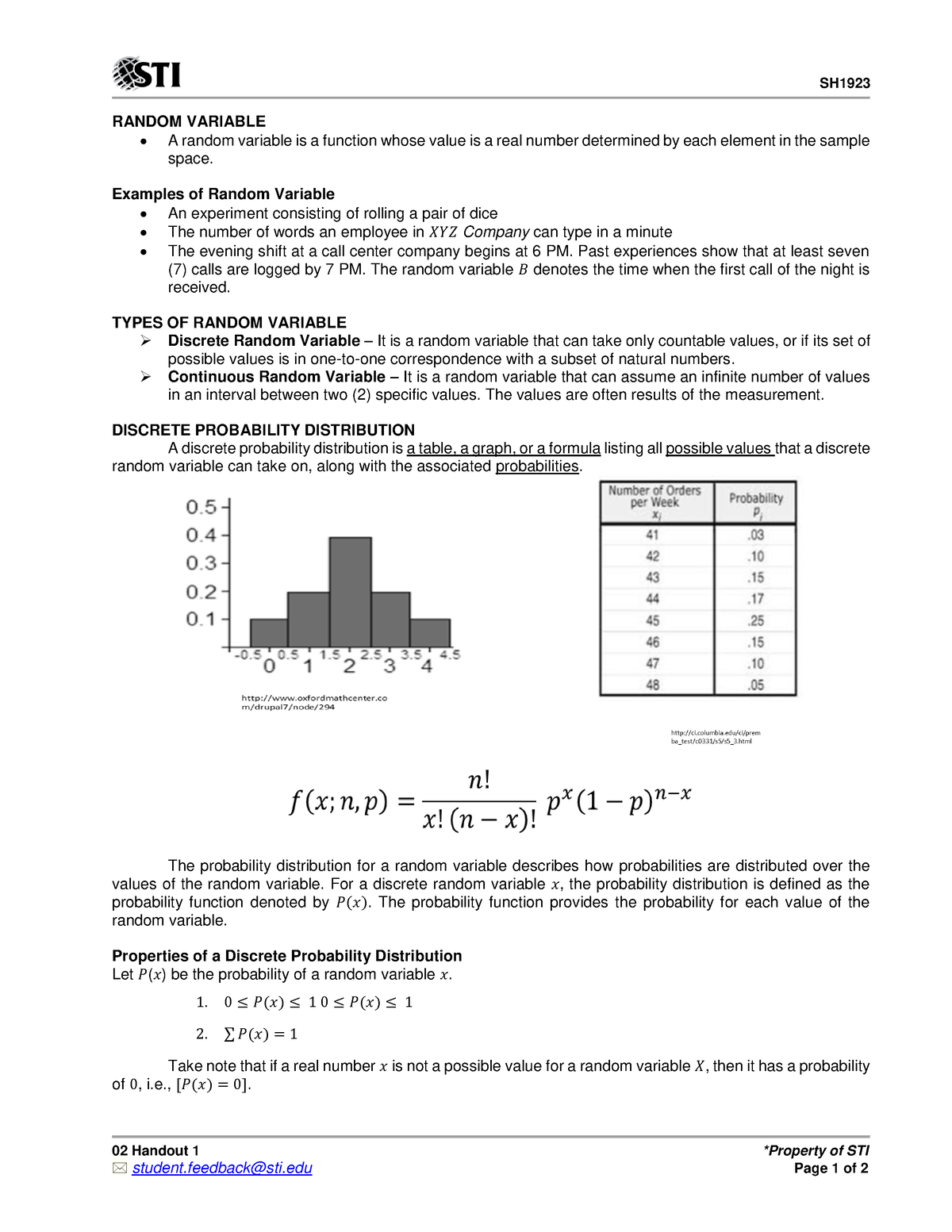 02 Handout 1(87) - hxjsjxh - SH 02 Handout 1 *Property of STI student ...