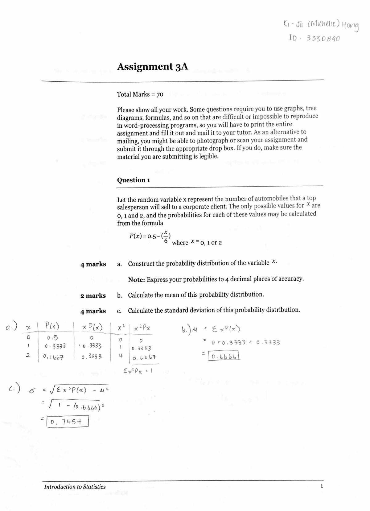 Stats Assignment 3A - Math 215 - Studocu