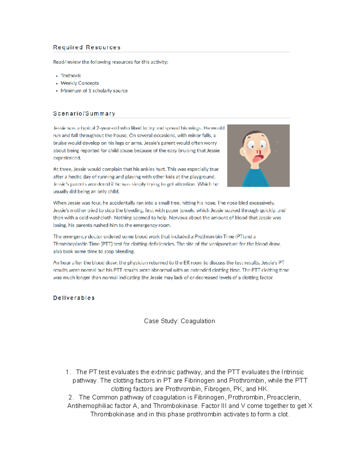 AP 3 Week 1 Case Study - BIO255 - Case Study: Coagulation The PT test ...