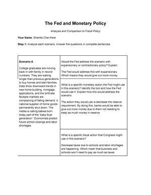 assignment 03.05 the fed and monetary policy