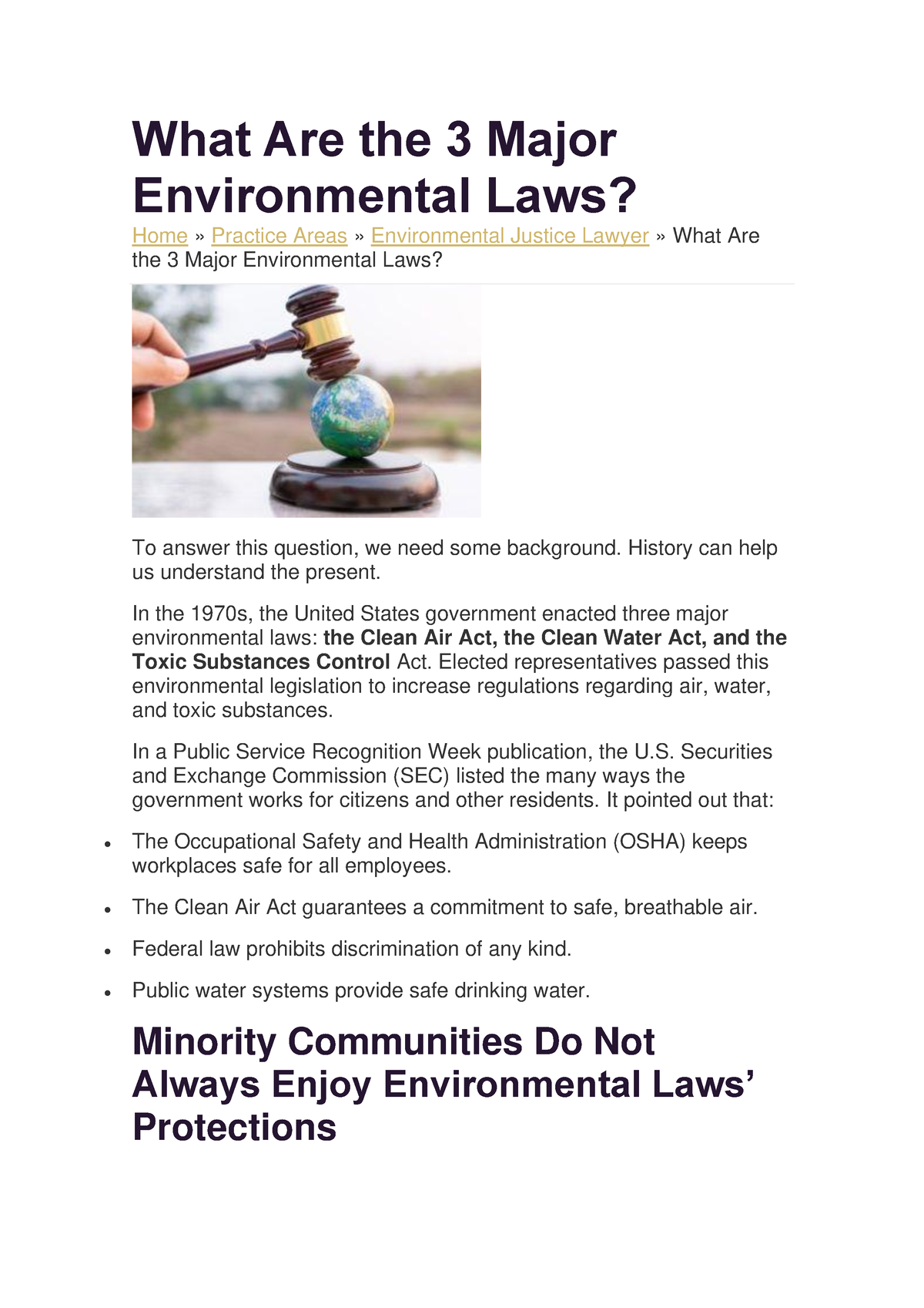 What Are The 3 Major Environmental Laws