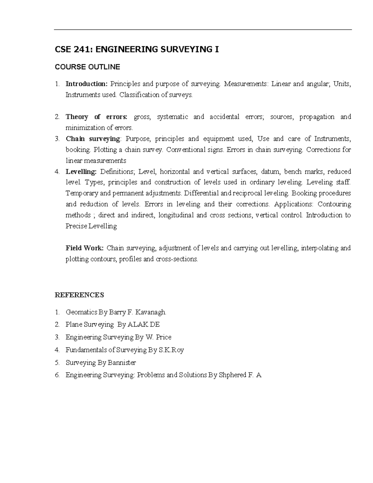 CSE 241 - Eng Surveying I Notes - CSE 241: ENGINEERING SURVEYING I ...