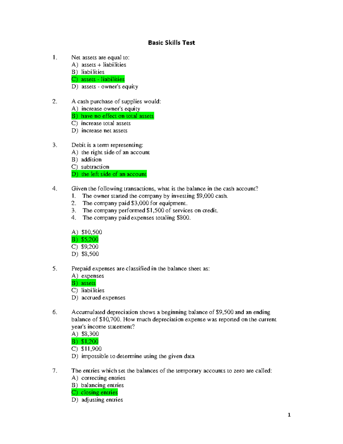 Solutions - Basic Accounting Concepts And Revision - 1 Basic Skills ...