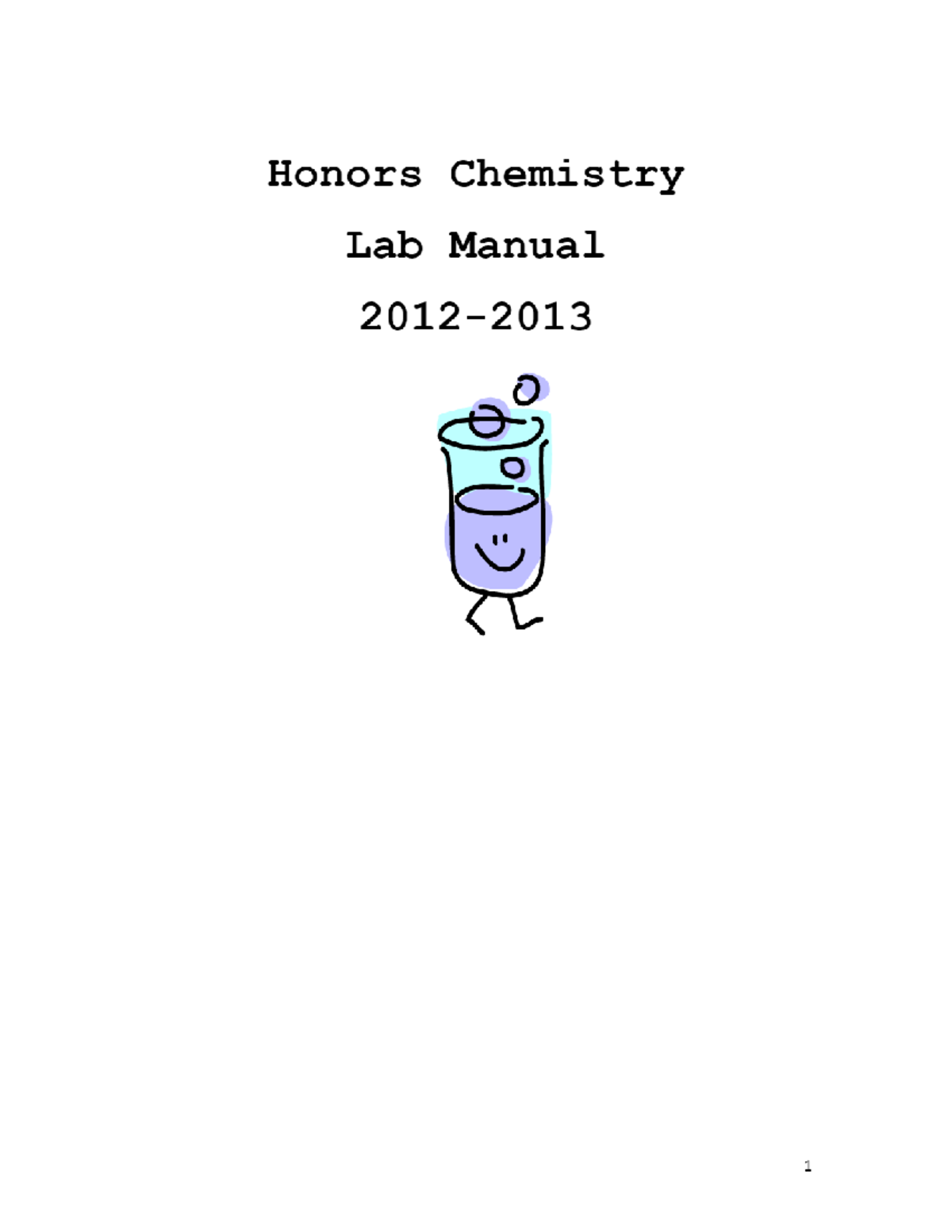 Honors Chemistry Lab Manual - Chemical Engineering - Studocu