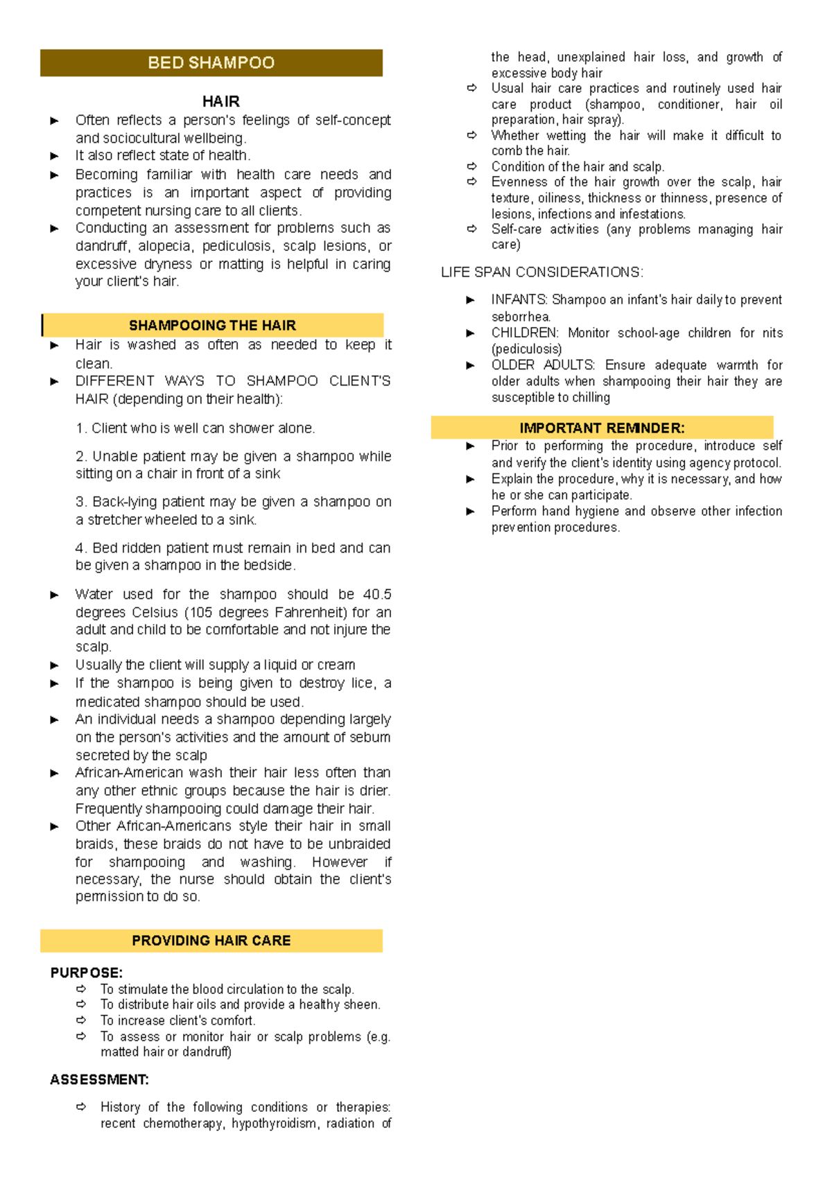 BED Shampoo BED SHAMPOO HAIR Often reflects a person’s feelings of