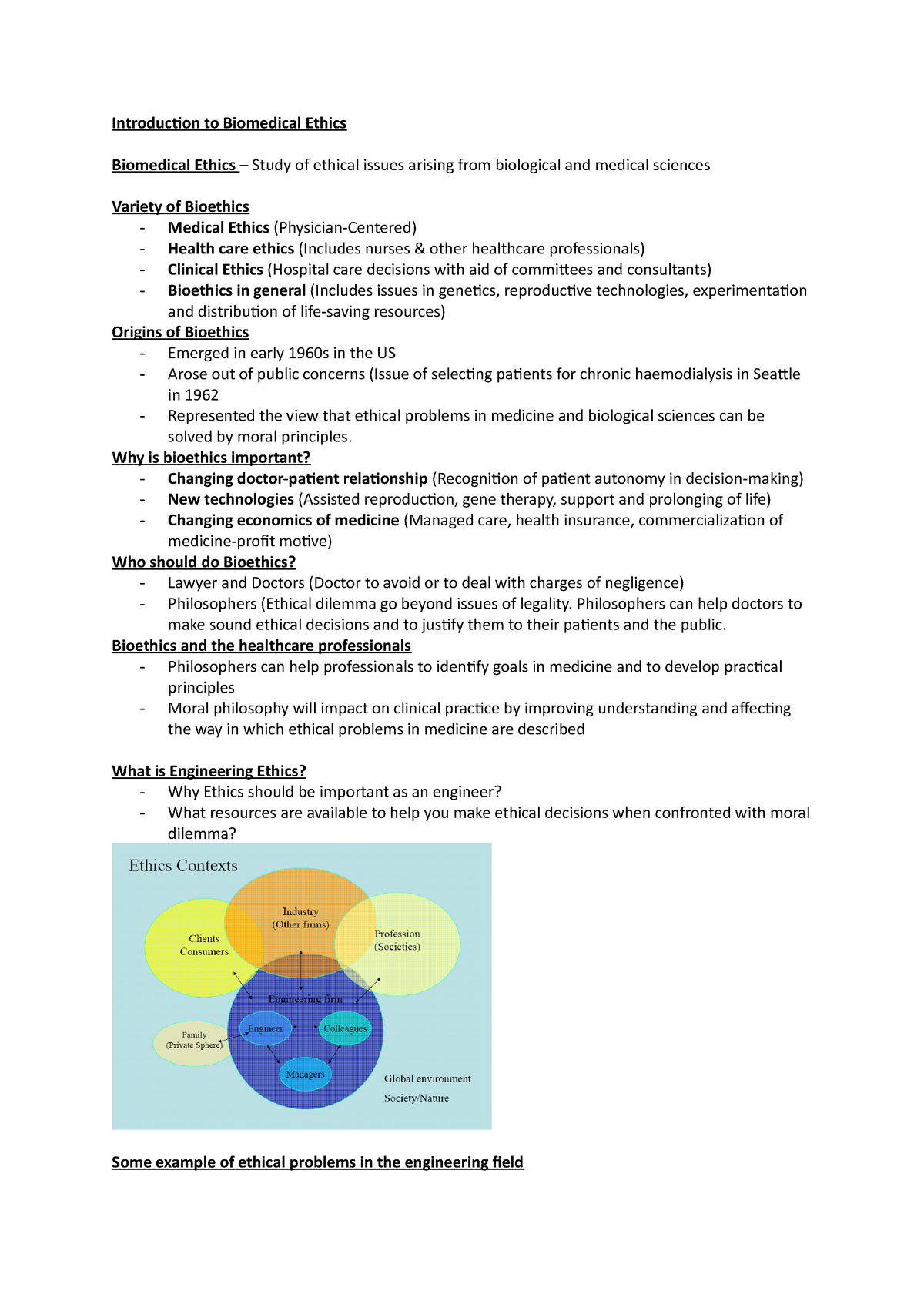 Seminar 1 - Unit 1/2 - Introduction To Biomedical Ethics Biomedical ...