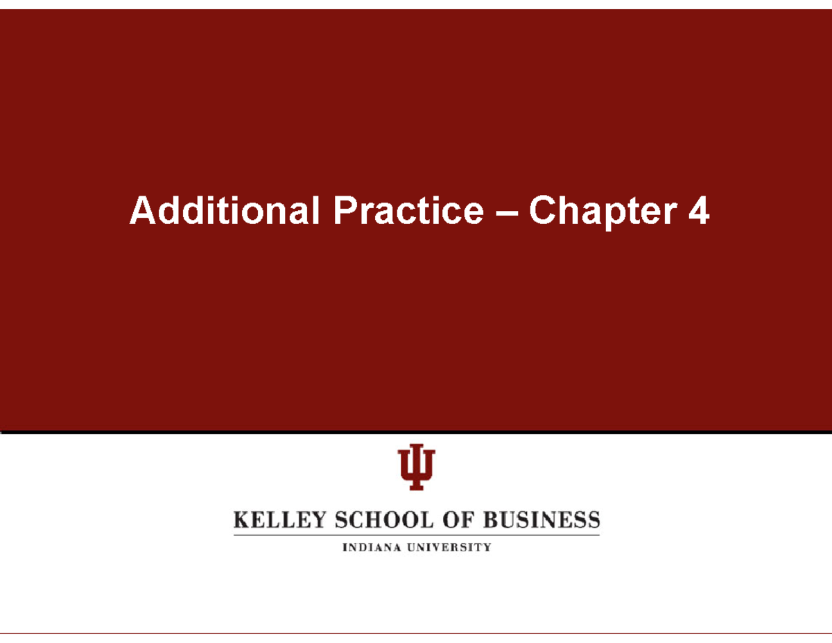 Additional Practice - Ch 4 (Solutions) - Exercise 1 ñ Revenue ...