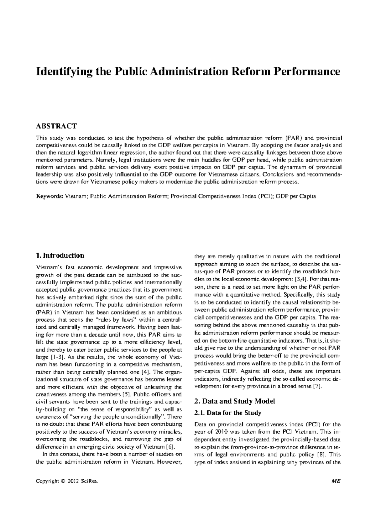 Identifying The Public Administration Reform Performance - Identifying ...