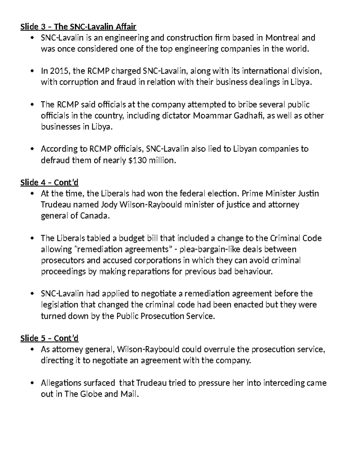 Adv. Crim Presentation Speaking Notes - Slide 3 – The SNC-Lavalin ...