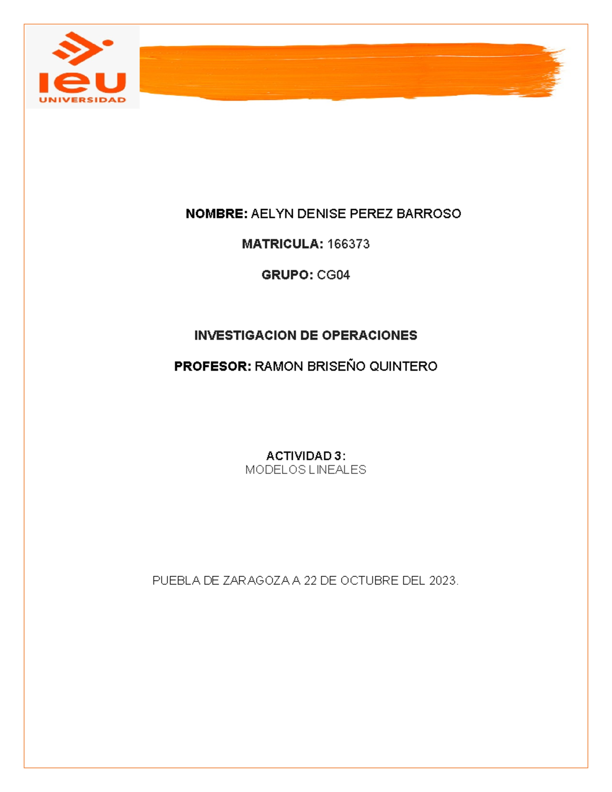 Semana 3 procesos - NOMBRE: AELYN DENISE PEREZ BARROSO MATRICULA ...