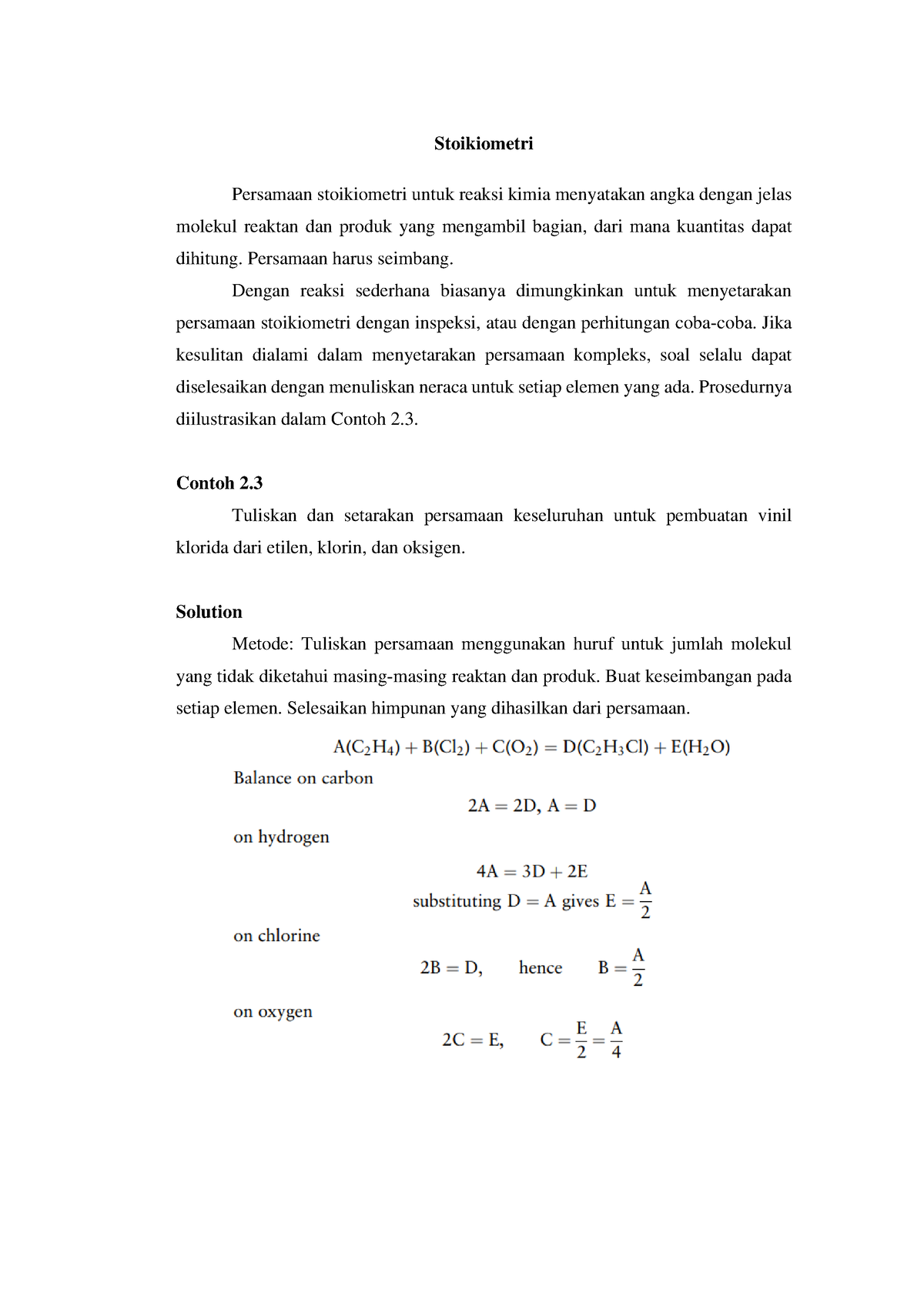 Stoikiometri - Kimia Dasar - Stoikiometri Persamaan Stoikiometri Untuk ...