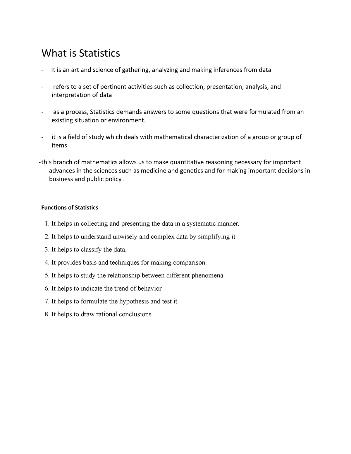 EDA-Intro - STUDY - What Is Statistics - It Is An Art And Science Of ...