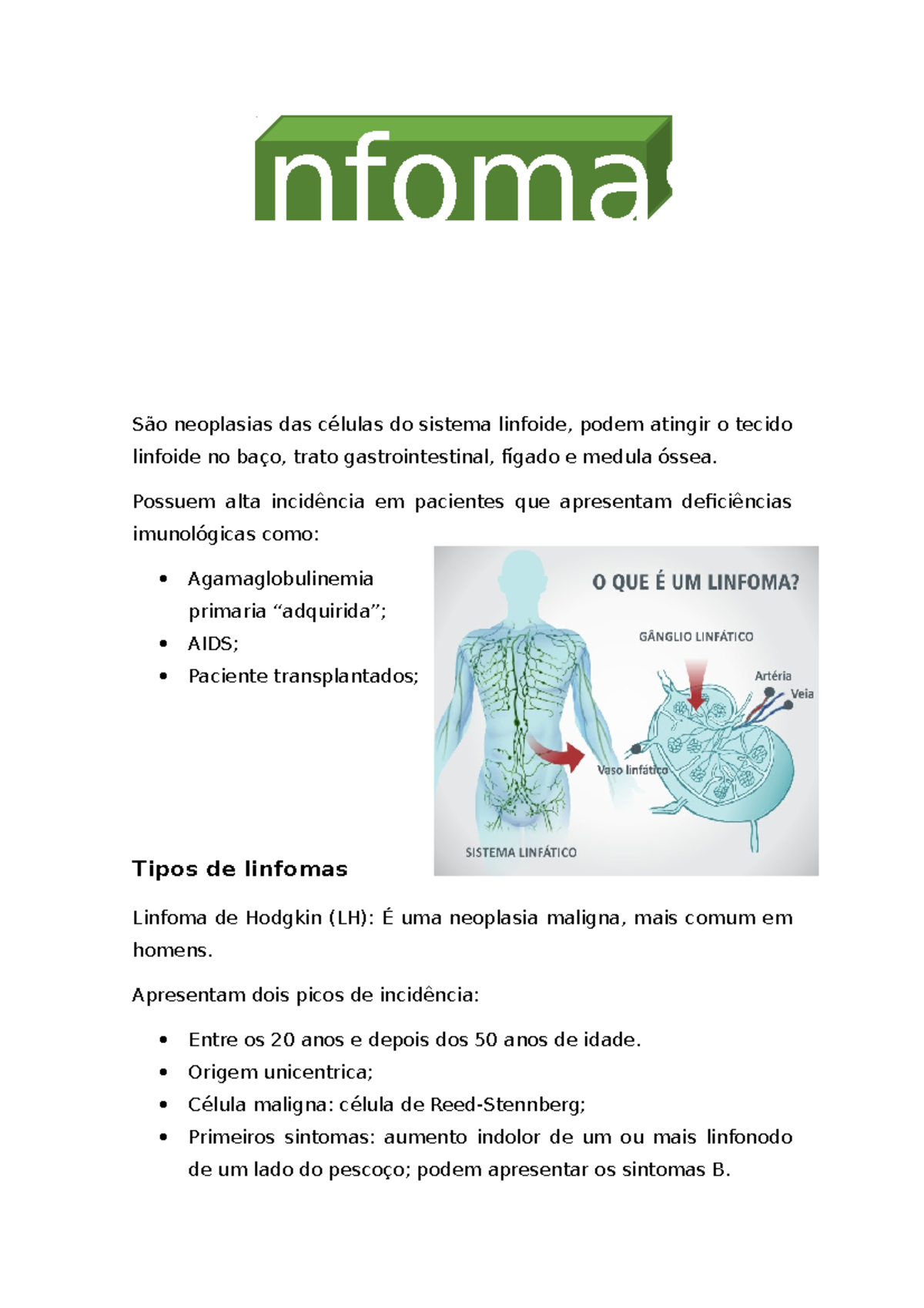 Linfomas - res - Linfomas São neoplasias das células do sistema ...