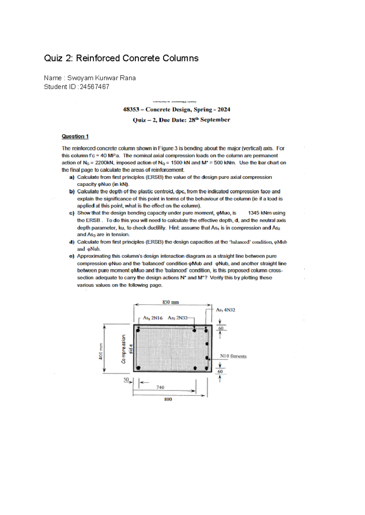 Quiz 2 Reinforced Concrete Columns - 048353 - Quiz 2: Reinforced ...