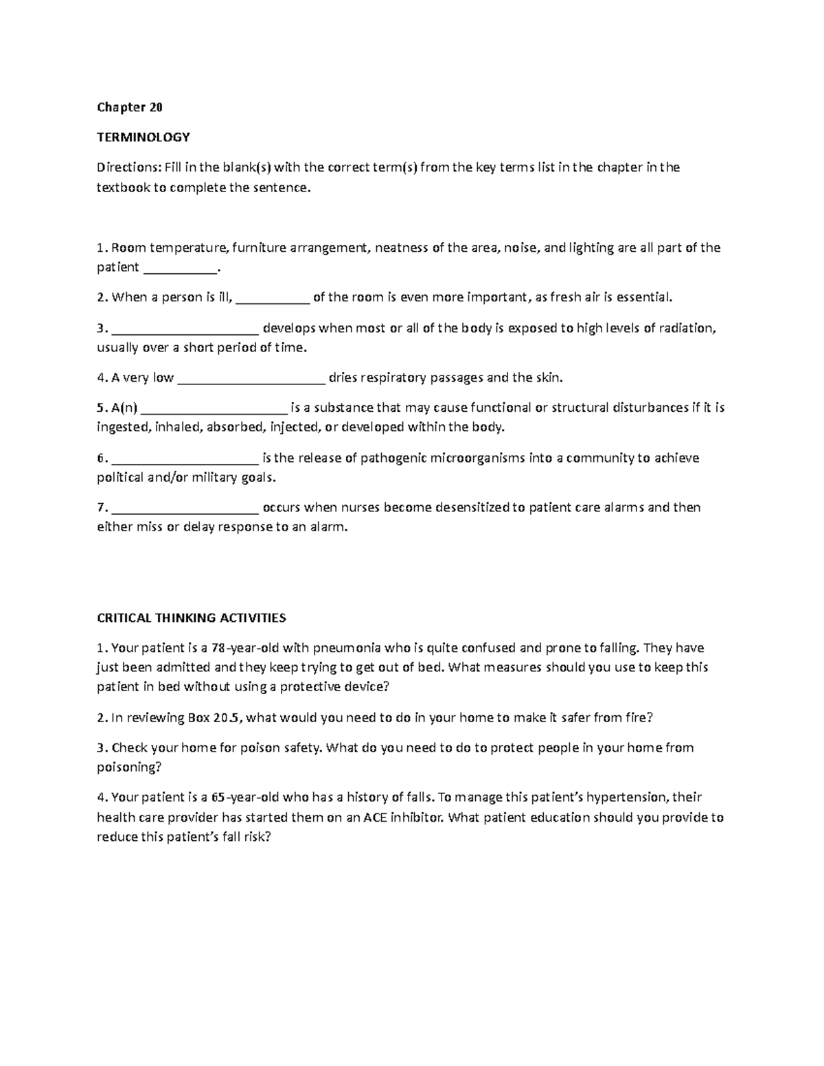Fundamentals+Chpt+20%2C21%2C22+Worksheet - Chapter 20 TERMINOLOGY ...