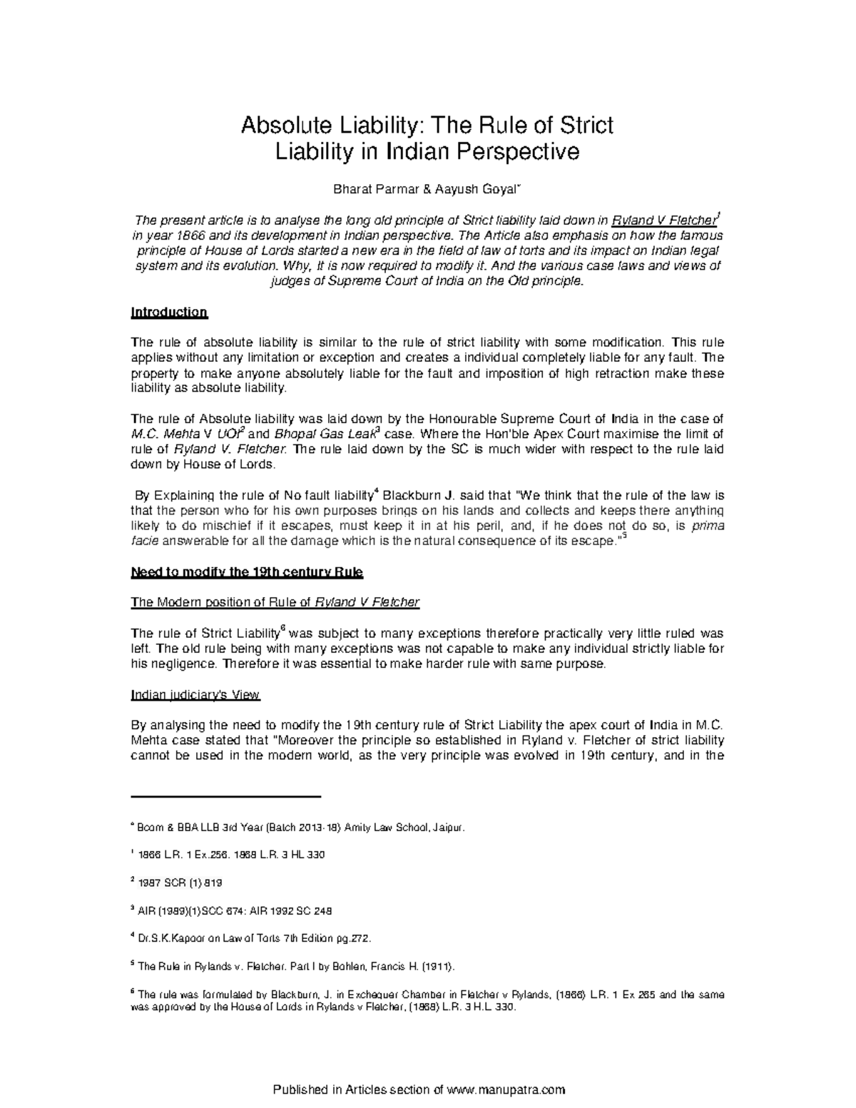 Strict And Absolute Liablity - Absolute Liability: The Rule Of Strict ...