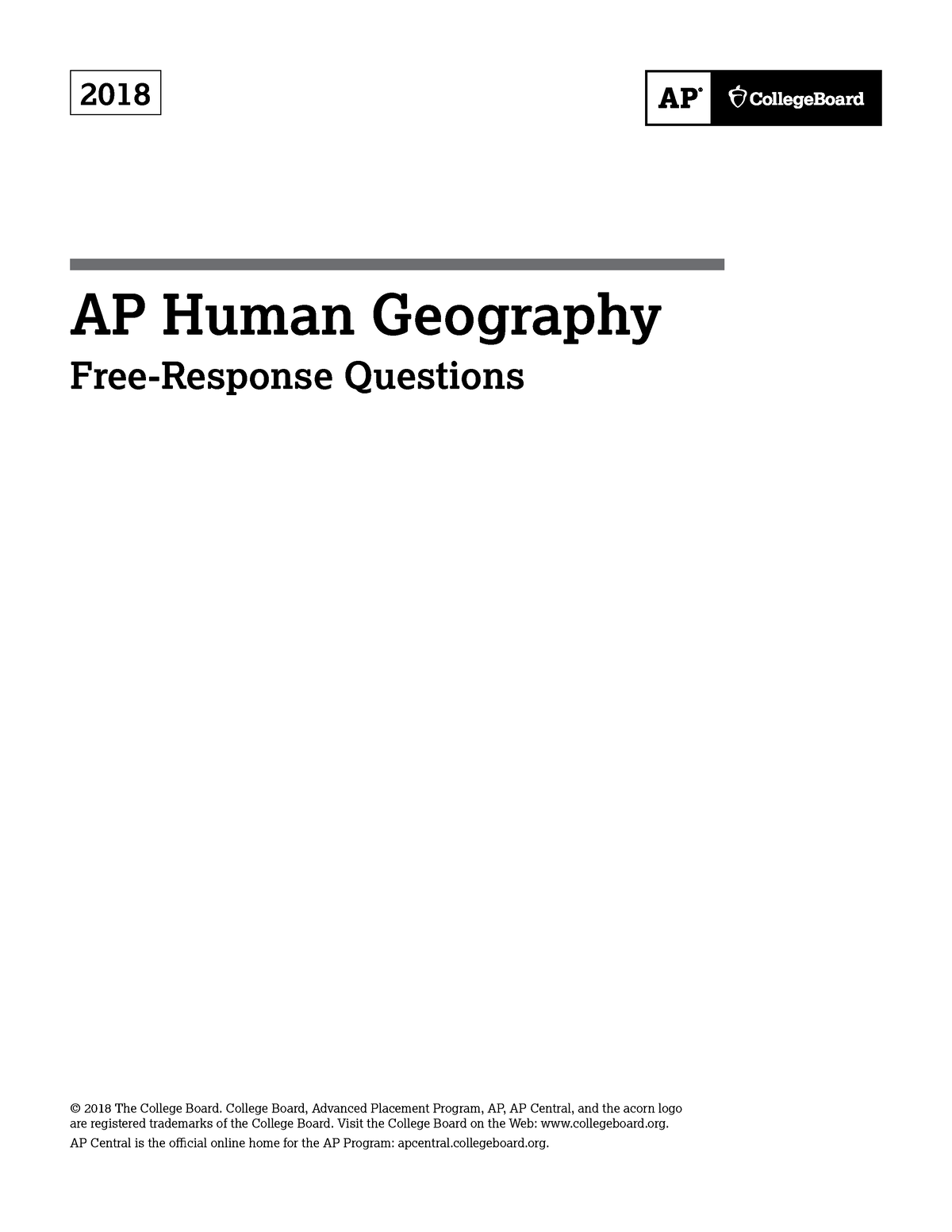Ap18 frq human geography 2018 AP Human Geography FreeResponse