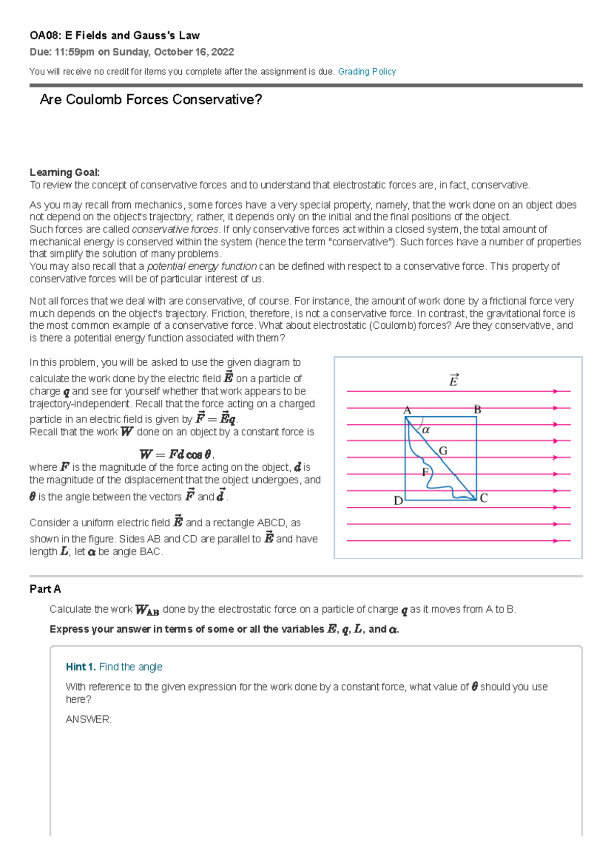 OA08 E Fields And Gauss's Law - Grading Policy Are Coulomb Forces ...