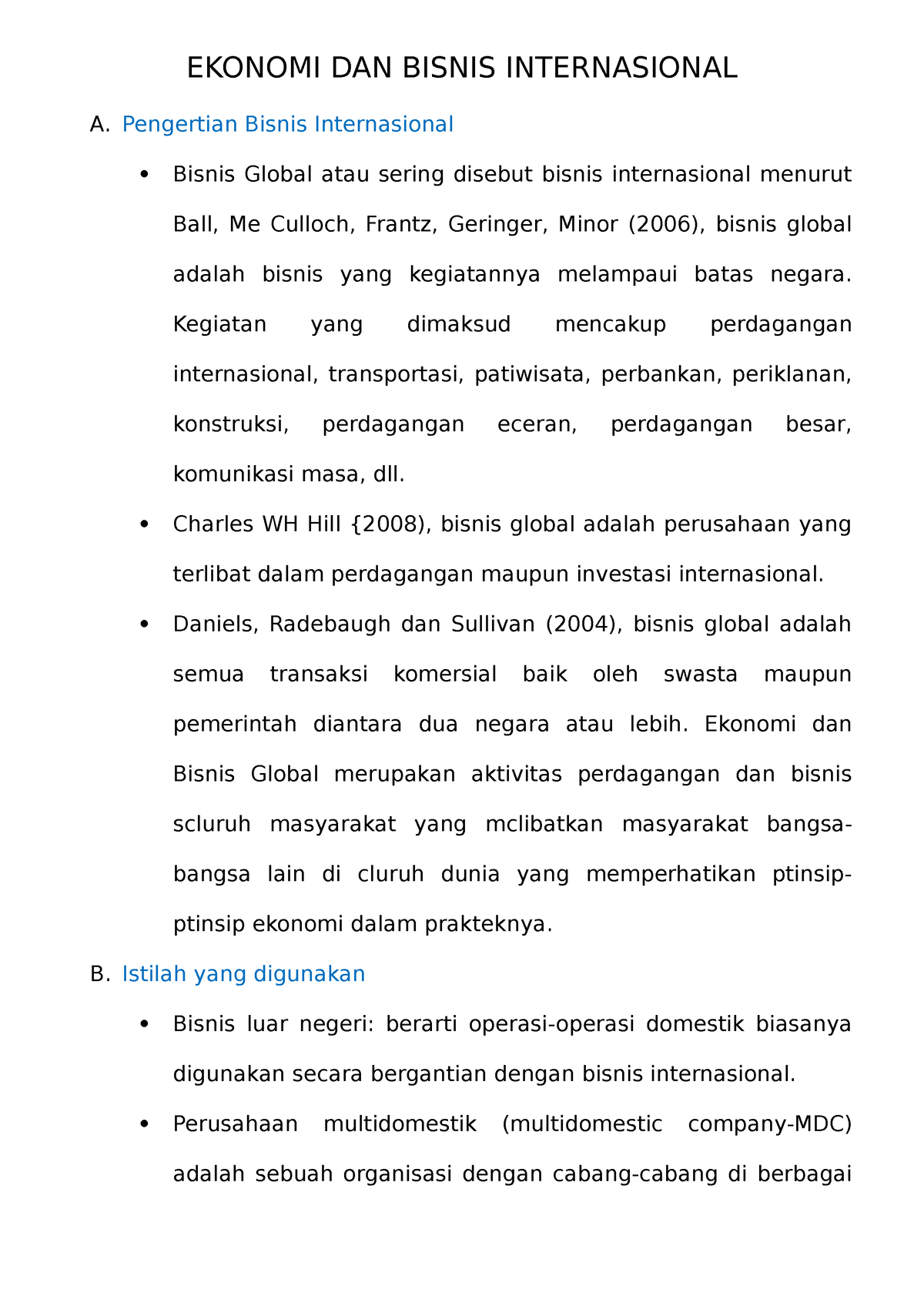 1. Ekonomi DAN Bisnis Internasional - EKONOMI DAN BISNIS INTERNASIONAL ...