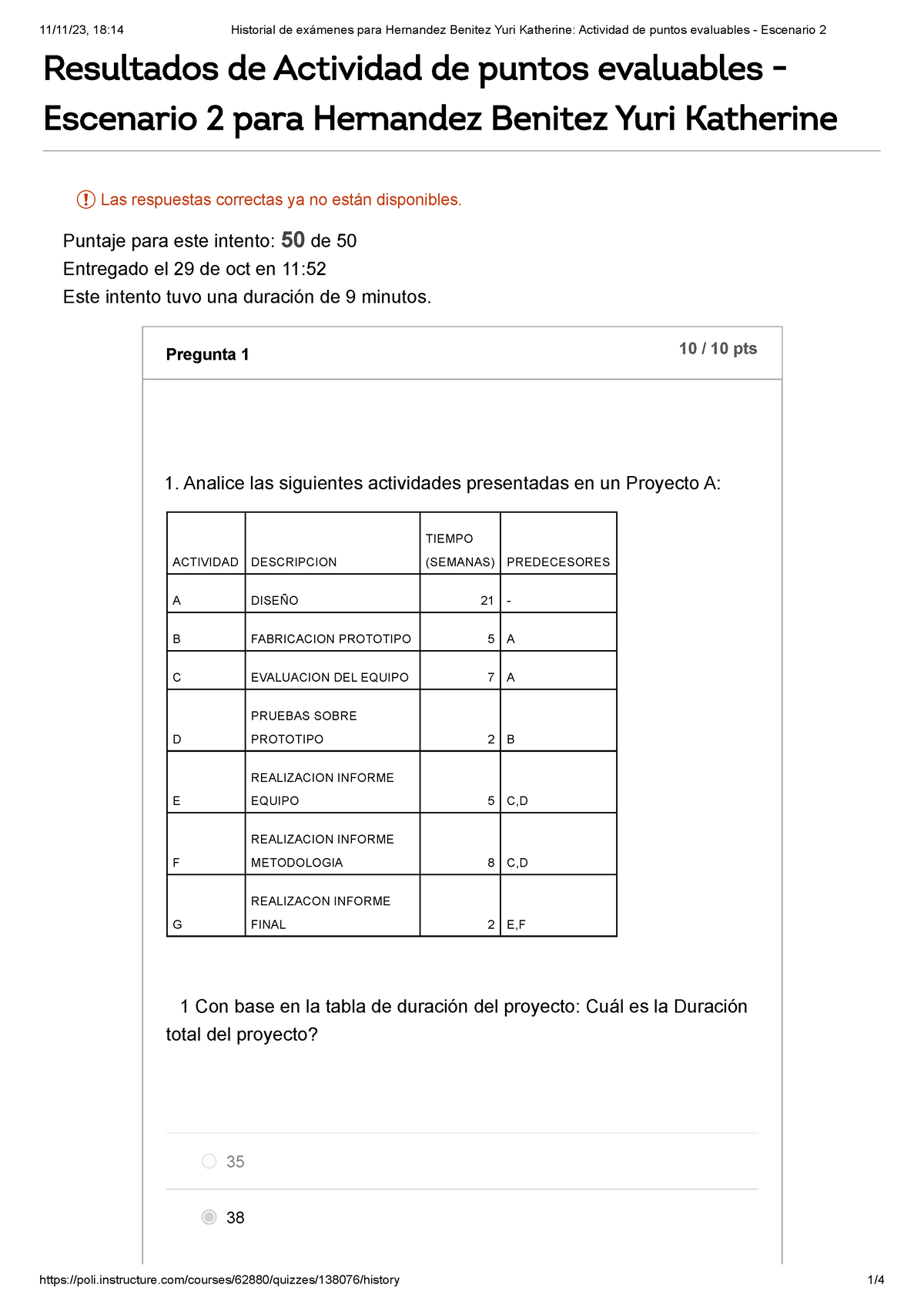 Actividad De Puntos Evaluables - Escenario 2 - Puntaje Para Este ...