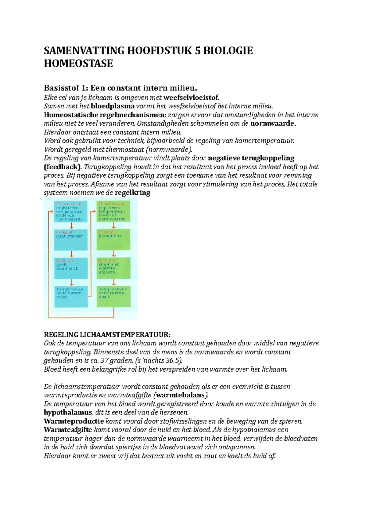 Samenvatting Hoofdstuk 5 Biologie - SAMENVATTING HOOFDSTUK 5 BIOLOGIE ...