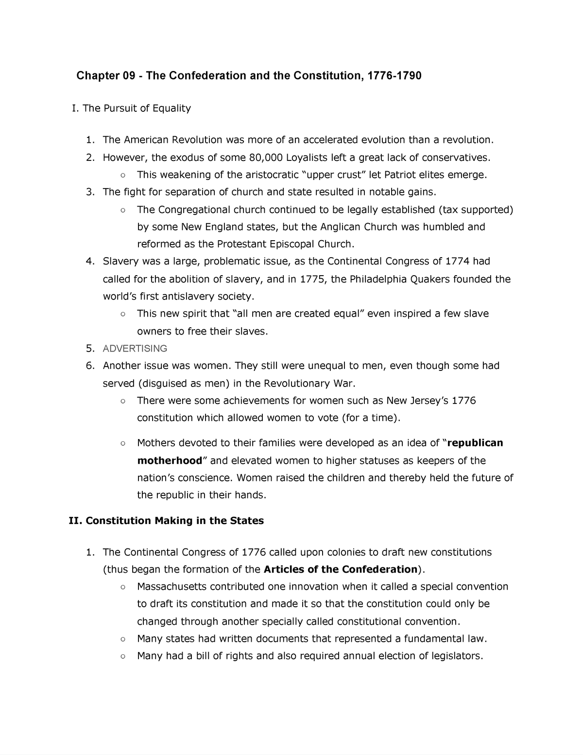 Chapter 09 - The Confederation and the Constitution, 1776-1790 - The ...