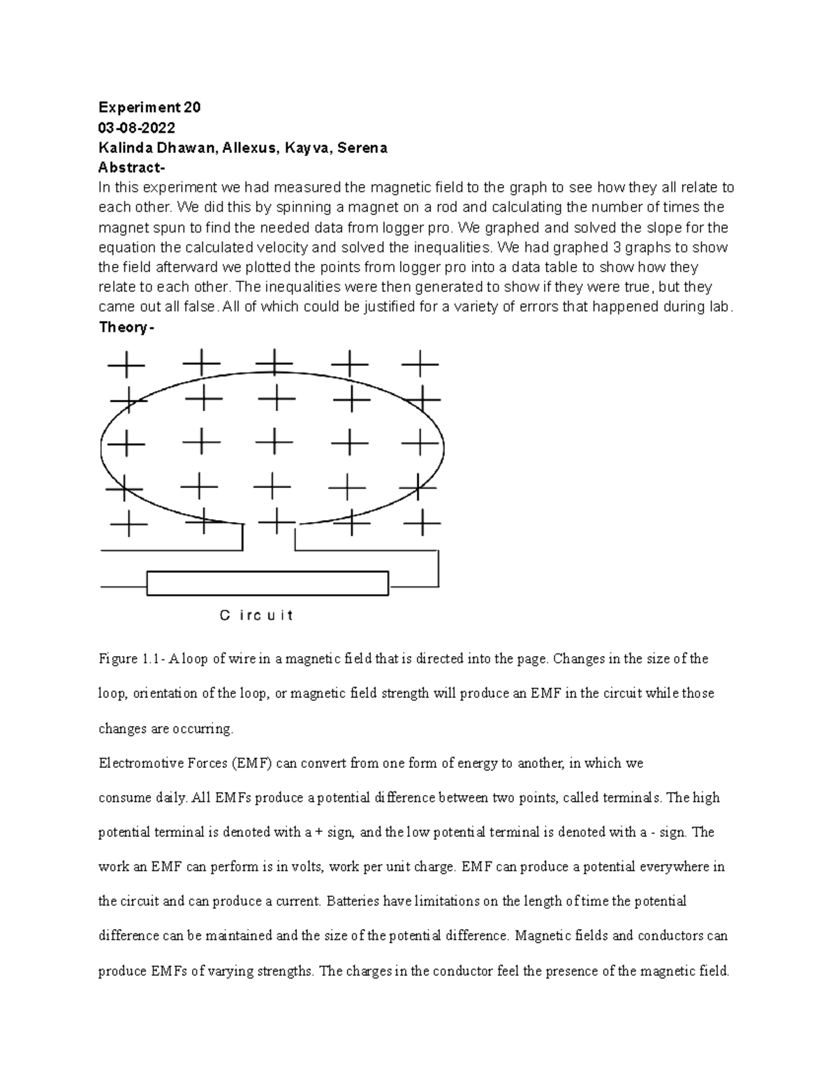 Experiment 20 - Physics Lab 2 Coursework Including Calculations And All ...