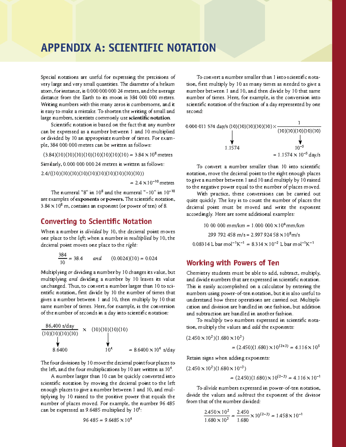 Chemistry - APPENDIX A: SCIENTIFIC NOTATION Special notations are ...