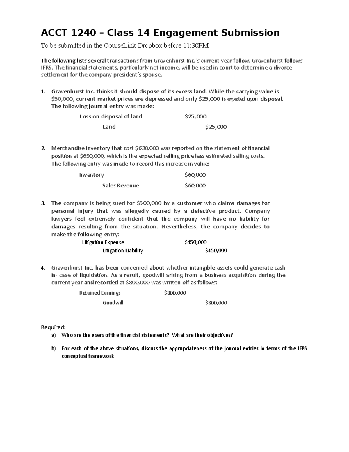CL14 Submission (conceptual framework review exercise) - ACCT 1240 ...
