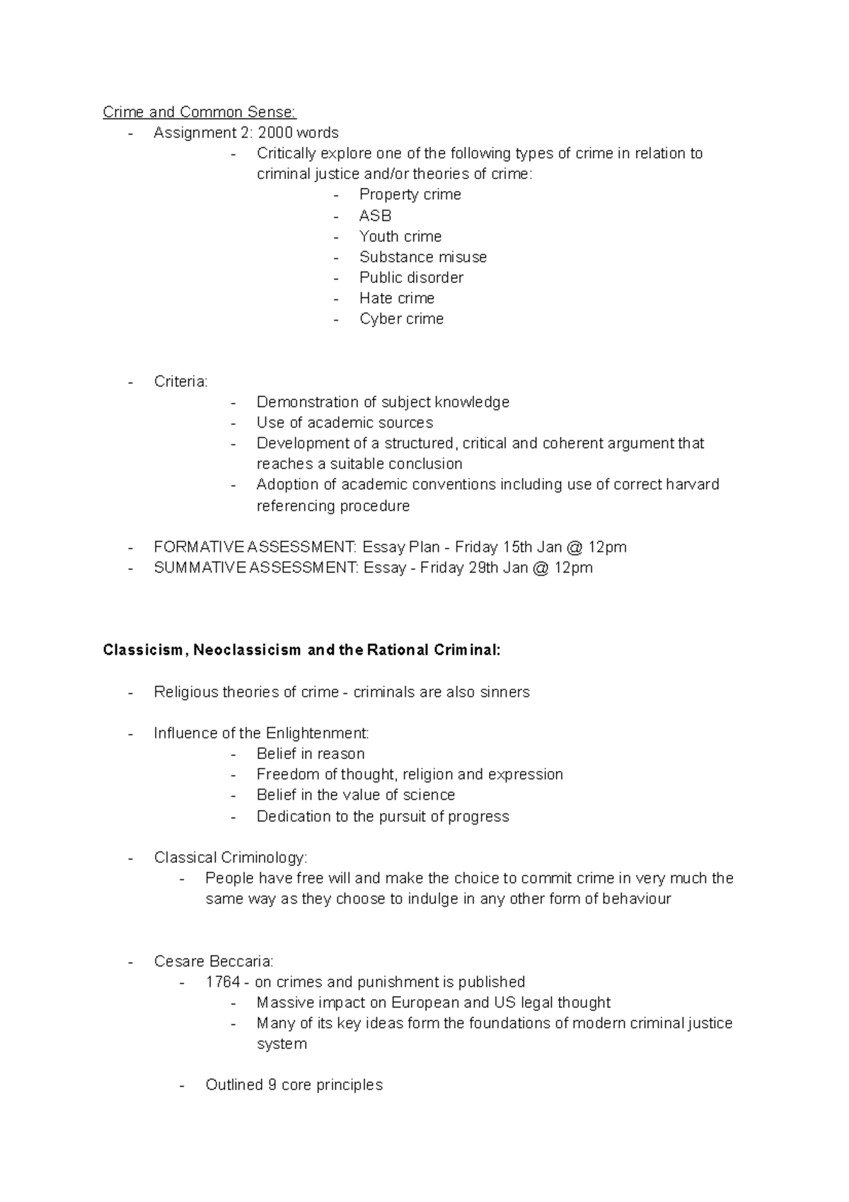 10 Crime And Common Sense Crime And Common Sense Assignment 2 