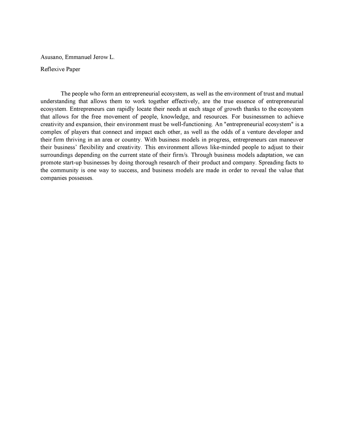 Asusano Reflexive-Paper In the development of accounting data for ...
