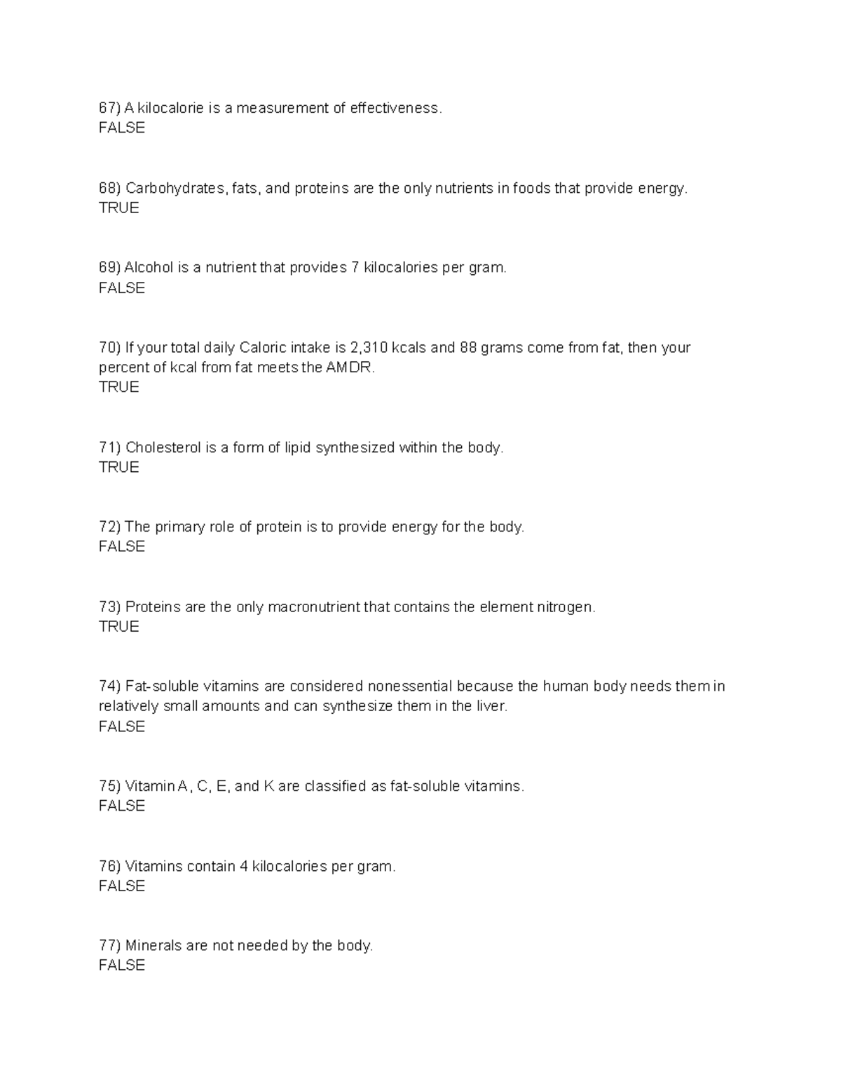 lecture notes for exam practice chapter 1 - A kilocalorie is a ...