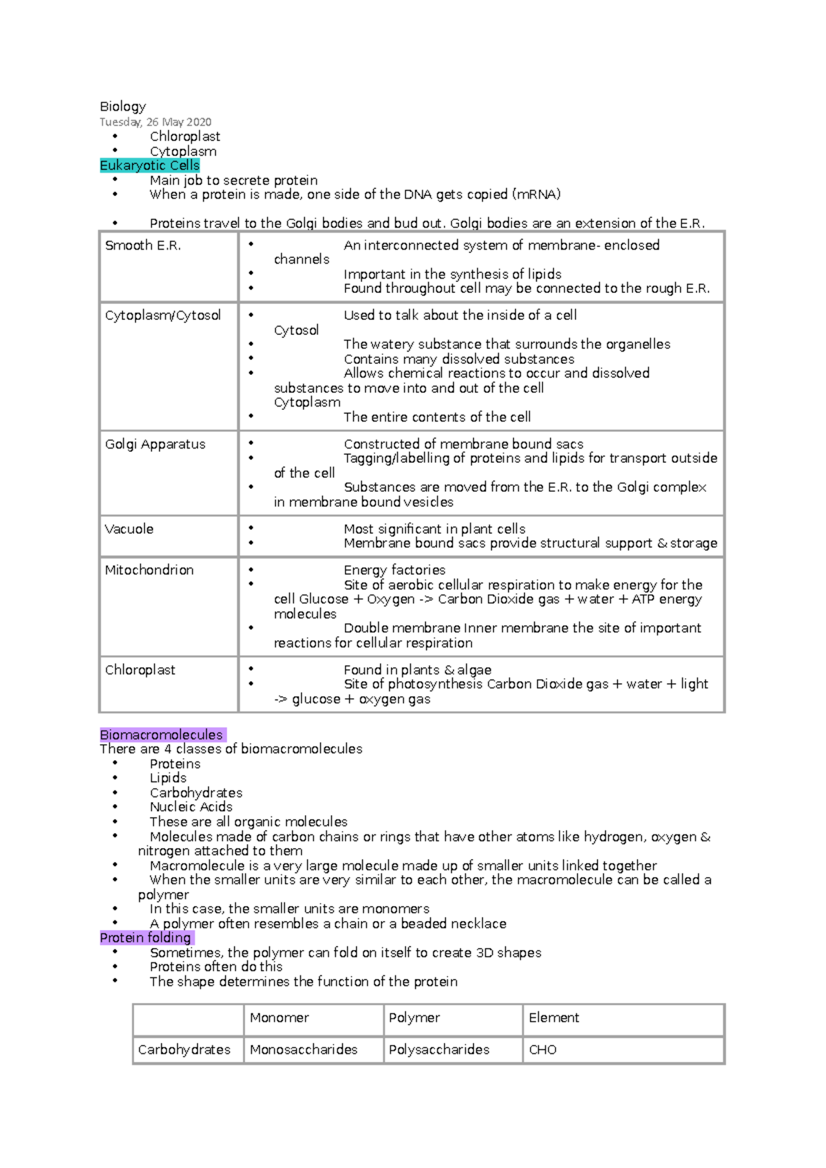 Dna and rna notes basic notes basic notes - Biology Tuesday, 26 May ...