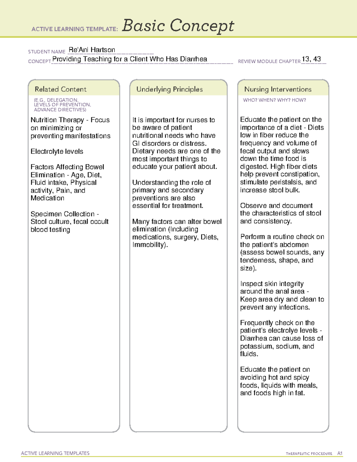 Basic Comfortand Care - Elimination - ACTIVE LEARNING TEMPLATES ...